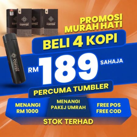 PAKEJ 4 KOPI + TUMBLER 189